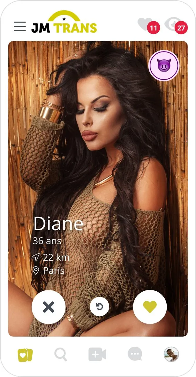 Capture d'écran du site de rencontre trans JM Trans